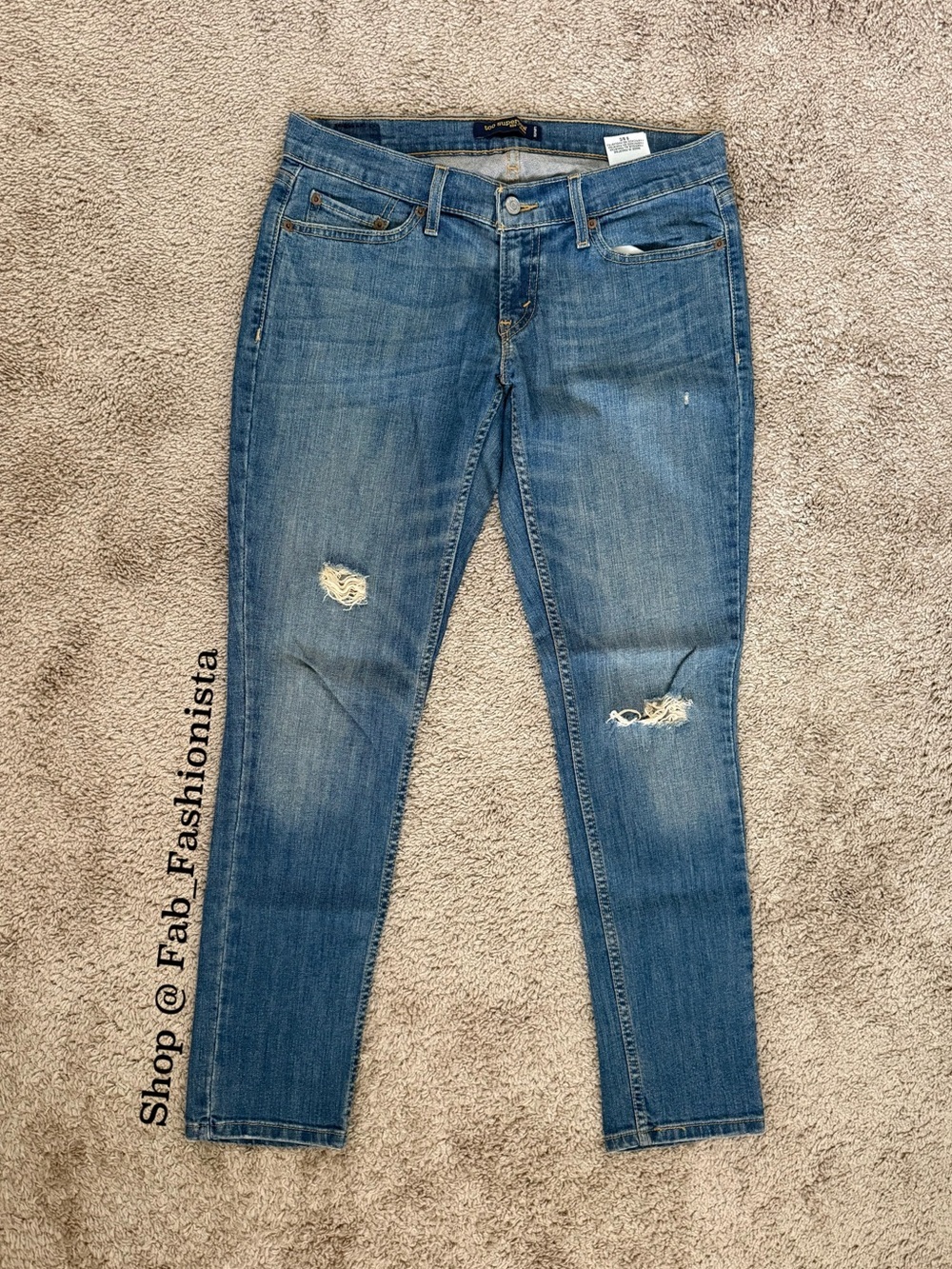 Levi’s Distressed stretch denim jeans